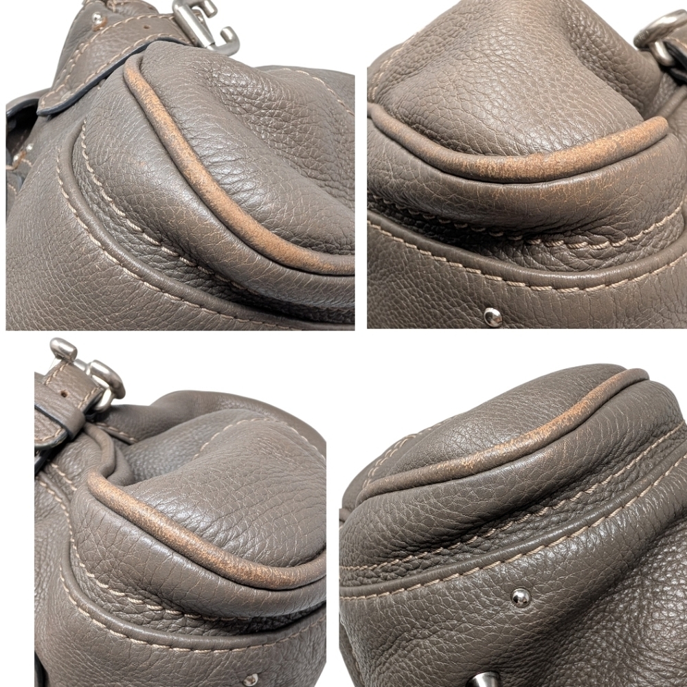 Chloé Vintage Paddington Satchel Mastic Gray Greige Grained Leather Lock and Key - Picture 10 of 16